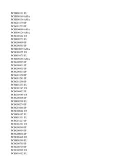 PCSB00111 EU
PCSH00169 ASIA
PCSH00156 ASIA
PCSG01179 JP
PCSG01255 JP
PCSH00099 ASIA
PCSH00126 ASIA
PCSE00422 US
PCSB00573 EU