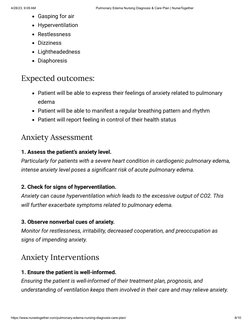 Pulmonary Edema Nursing Diagnosis & Care Plan | PDF | Heart | Lung