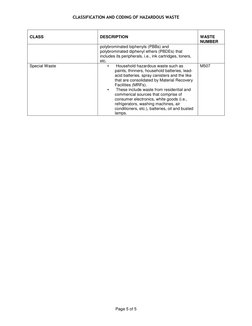 Hazardous Waste Classification Codes | PDF | Waste | Solvent