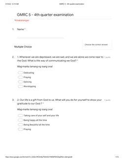 GMRC Grade 5 4th Quarter Exam | PDF