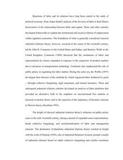 Questions of labor and its relations have long been central to the study of
political economy. from Adam Smith's analysis of