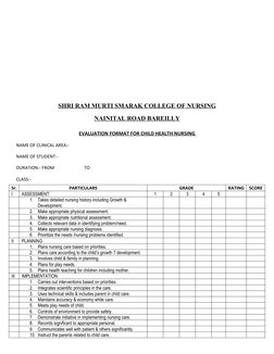 Nursing Student Evaluation Format | PDF | Nursing | Patient