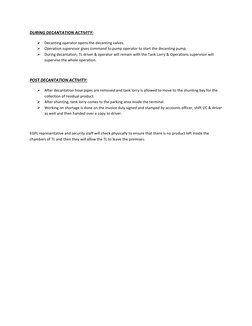 Decantation SOP for Tank Lorries | PDF | Truck | Transport