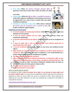 THE INDIAN CONTRACT ACT, 1872 
 
ARHAM INSTITUTE, CA VARDHAMAN DAGA, 9039600091 
Page 4 
 
 Cross offer: When two parties ex