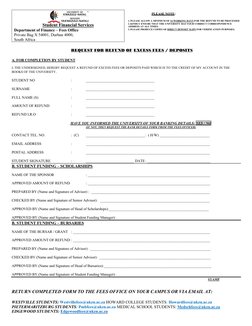 UKZN Student Refund Request Form | PDF | Fee | Banks