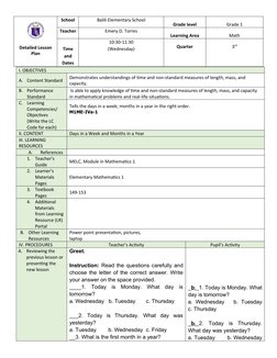 Grade 1 Math Lesson Plan: 3rd Quarter | PDF | Mathematics | Pedagogy