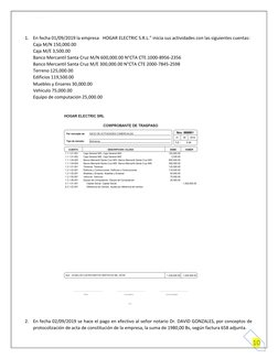 Materia Gabinete Contable 
 
GRUPO 3 
 
10 
1. En fecha 01/09/2019 la empresa   HOGAR ELECTRIC S.R.L.” inicia sus actividades