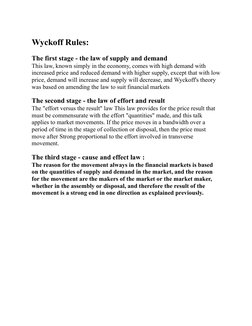 Wyckoff Rules:
The first stage - the law of supply and demand
This law, known simply in the economy, comes with high demand w