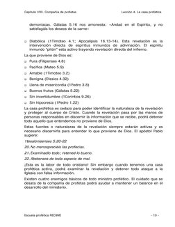 Capítulo VIII. Compañía de profetas                                             Lección 4. La casa profética 
 
demoníacas. G