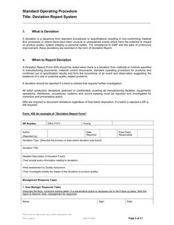 Component Deviation Letter Sample Deviation Report System Overview | PDF | Business | Business Process