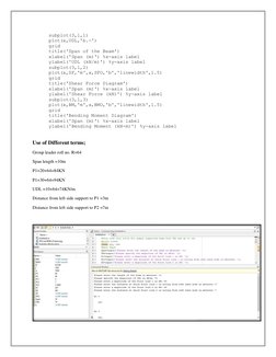 subplot(3,1,1) 
plot(x,UDL,'b.-') 
grid 
title('Span of the Beam') 
xlabel('Span (m)') %x-axis label 
ylabel('UDL (kN/m)') %y