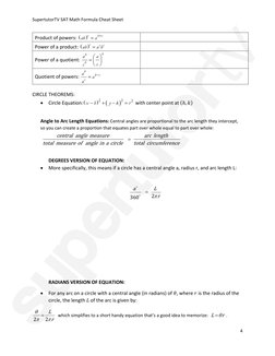 SAT Math Formula Cheat Sheet 2025 | PDF | Angle | Circle