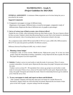 Class 10 ICSE Maths Project Guidelines | PDF | Area