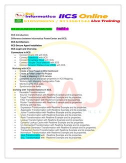 Informatica IICS Developer Training Course | PDF | Json | Xml