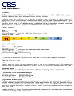 Bureau Score 
 
The Bureau Score is calculated from an algorithm based on information in your current available c