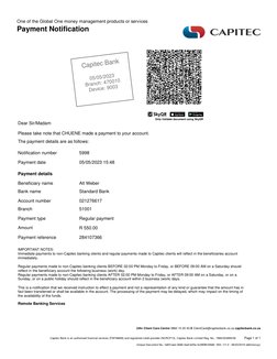 24hr Client Care Centre 0860 10 20 43 E ClientCare@capitecbank.co.za capitecbank.co.za
Only Validate document using SkyQR
One