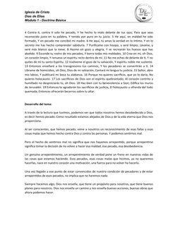 Iglesia de Cristo 
Días de Elías 
Módulo 1 - Doctrina Básica
4 Contra ti, contra ti solo he pecado, Y he hecho lo malo delant