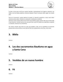 Iglesia de Cristo 
Días de Elías 
Módulo 1 - Doctrina Básica
Su plan es que Jesús murió por nuestros pecados y gratuitamente