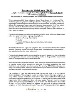 Understanding Post-Acute Withdrawal Symptoms | PDF | Relaxation ...