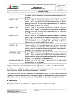 GERENCIA DE INGENIERÍA Y COSTOS - SUBDIRECCIÓN DE PROYECTOS INDUSTRIALES 
 
Especificación Técnica 
“Instrumentos Interrupt