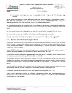 GERENCIA DE INGENIERÍA Y COSTOS - SUBDIRECCIÓN DE PROYECTOS INDUSTRIALES 
 
Especificación Técnica 
“Instrumentos Interrupt