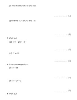 Year 8 Cambridge Math Progression Test | PDF | Elementary Mathematics ...