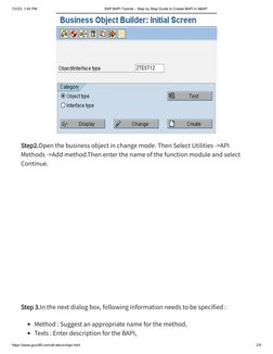 SAP BAPI Tutorial - Step by Step Guide To Create BAPI in ABAP | PDF ...
