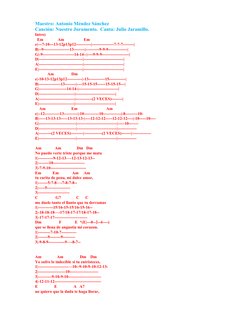 Maestro: Antonio Méndez Sánchez
Canción: Nuestro Juramento.  Canta: Julio Jaramillo. 
Intro)
  Em              Am