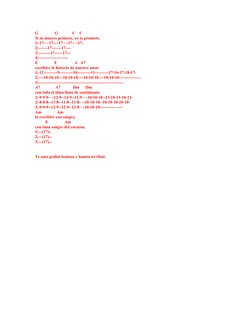 G                G              C    C
Si tu mueres primero, yo te prometo,
1|-17-—17----17—-17—-17-
2|-------17-------17----