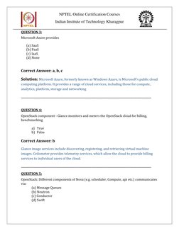 NPTEL Online Certification Courses 
Indian Institute of Technology Kharagpur 
 
QUESTION 3: 
Microsoft Azure provides 
(
