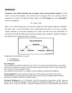 Null Allomorph Morphs and Allomorphs in Linguistics | PDF | Word | Morphology ...