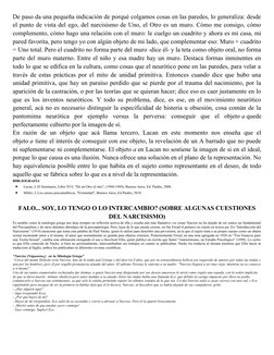 De paso da una pequeña indicación de porqué colgamos cosas en las paredes, lo generaliza: desde
el punto de vista del ego, de
