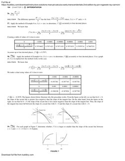 194
C H A P T E R 3
DIFFERENTIATION
56. lim
h!0
5h  1
h
SOLUTION
The difference quotient 5h  1
h
has the form f .a C h/  f .a