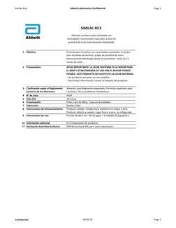 Fórmula Similac Rice para Lactantes | PDF | Leche | Alimentos