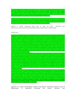 The study highlights the potential of pedal power as a viable and sustainable alternative for electricity
generation, particu