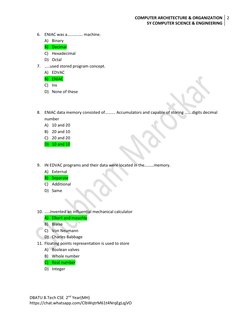 COMPUTER ARCHETECTURE & ORGANIZATION 
SY COMPUTER SCIENCE & ENGINEERING 
2 
 
DBATU B.Tech CSE  2nd Year(MH) 
https://chat.wh