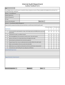 Auditee Feedback Form for Internal Audit | PDF