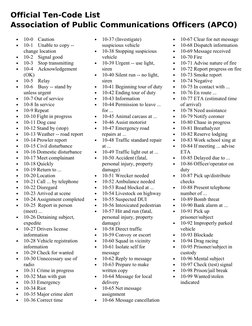 Police Ten-Code Reference Guide | PDF | Traffic | Ambulance