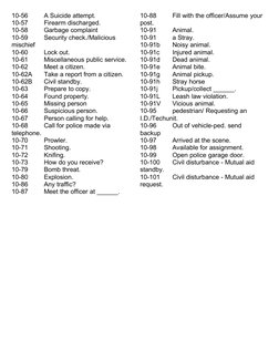 Police Ten-Code Reference Guide | PDF | Traffic | Ambulance
