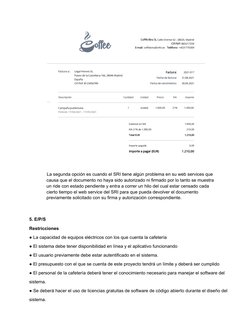 La segunda opción es cuando el SRI tiene algún problema en su web services que
causa que el documento no haya sido autorizado