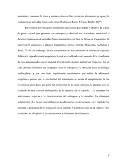 2 
aumentar el consumo de frutas y verduras altas en fibra, promover el consumo de agua y la 
realización de actividad fí