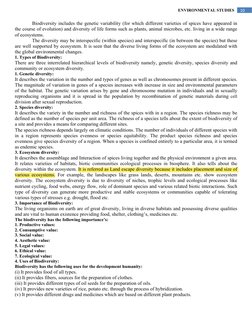 Environmental Studies Notes for UG 1st Sem | PDF