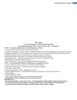 Environmental Studies Notes for UG 1st Sem | PDF