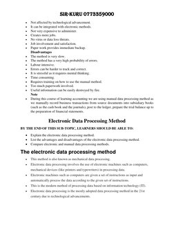 Manual vs. Electronic Data Processing | PDF