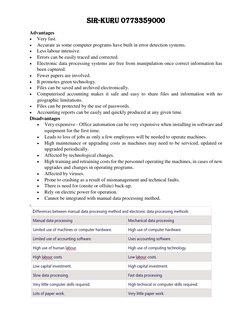 Manual vs. Electronic Data Processing | PDF