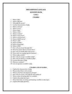 PHP Question Bank for BCA Exams | PDF | Php | Internet & Web