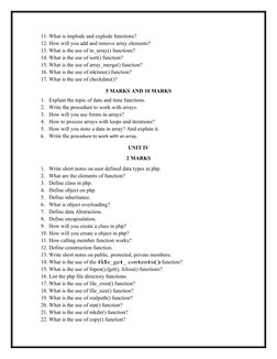PHP Question Bank for BCA Exams | PDF | Php | Internet & Web