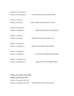 Windows 11 Pro Education N
Windows 10 Pro Education N            
YVWGF-BXNMC-HTQYQ-CPQ99-66QFC
Windows 11 Education
Windows