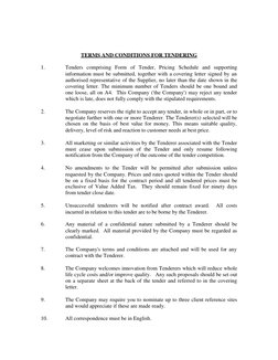 Tender Documentation Template Guide | PDF | Procurement | Business