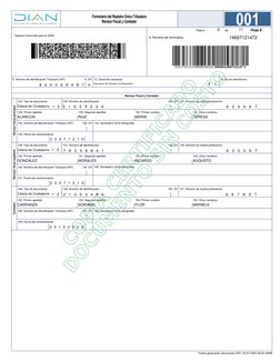 127. Número de tarjeta profesional
125. Número de identificación